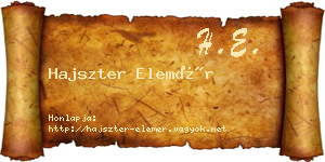 Hajszter Elemér névjegykártya